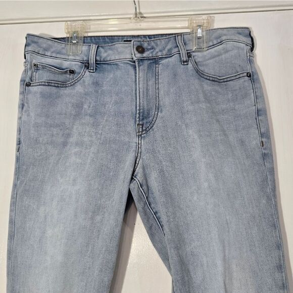 Express Skinny Light Wash Hyper Stretch Jeans 34x32 Distressed - Picture 5 of 9